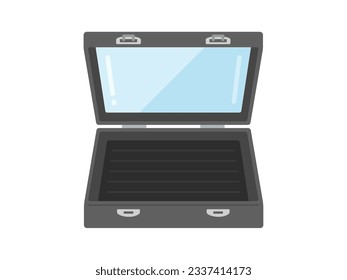 Illustration of an empty jewelry case.