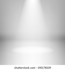 Illustration of empty light room with highlight