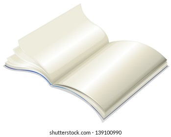 Ilustración de un bloc de notas vacío en un fondo blanco	