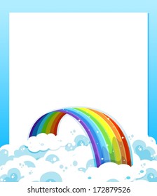 Illustration of an empty paper template with a rainbow at the bottom