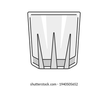 Illustration Of An Empty Rock Glass.