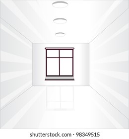 Illustration of the empty room with window