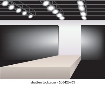 illustration of empty runway. Fashion podium