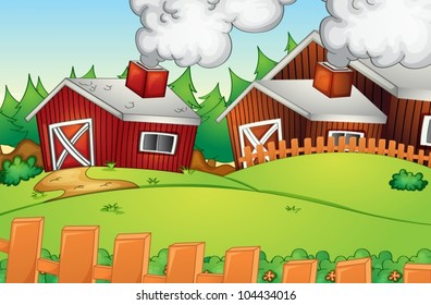 Illustration of empty rural landscape