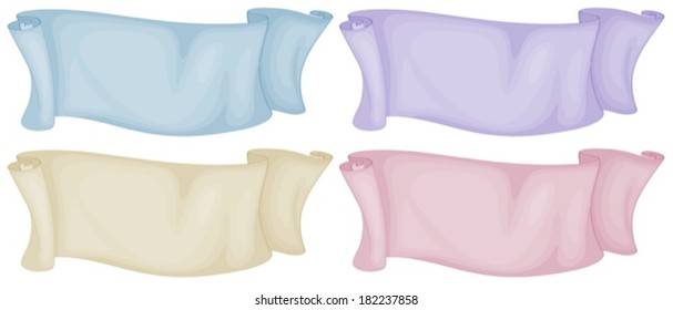Illustration of the empty scrolls on a white background