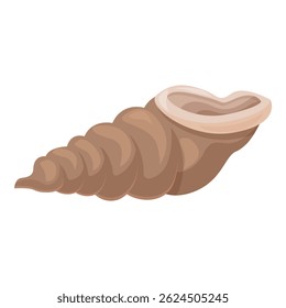 Illustration of an empty seashell with a smooth, shiny interior, perfect for nature and ocean themed designs
