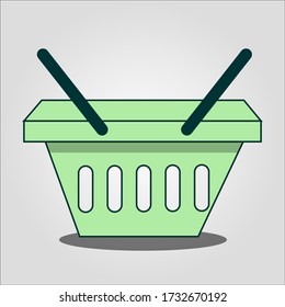 Illustration of empty shopping basket. Vector illustration of buying and selling on the internet.