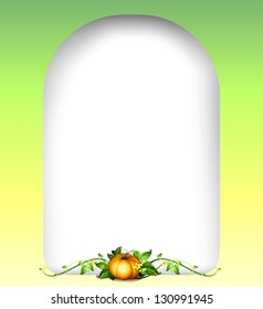 Illustration of an empty signage with a pumpkin
