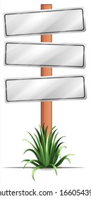 Illustration of the empty signboards on a white background