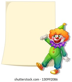 Ilustración de un espacio vacío con un payaso sobre un fondo blanco