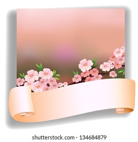 Illustration of an empty space in front of a stationery on a white background