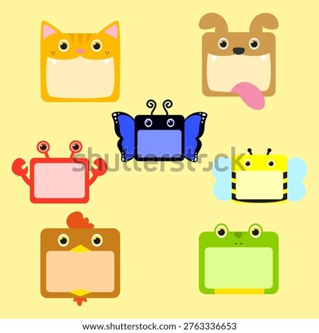 Illustration of Empty Space Notes with Animal Theme