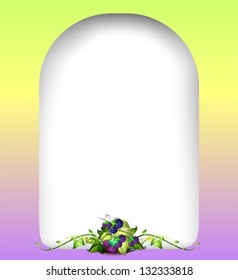 Illustration of an empty space with vine plants at the bottom