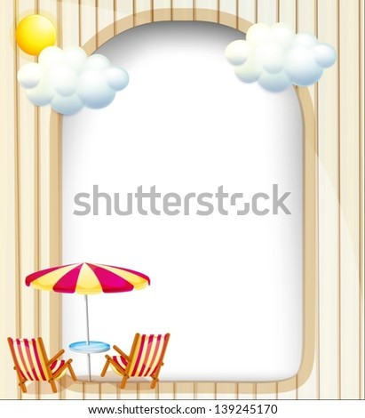 Similar – Image, Stock Photo Empty beach chair with beautiful sea view