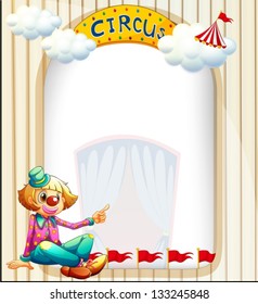 Illustration of an empty template with a clown