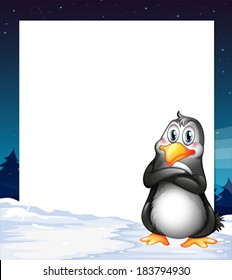 Illustration of an empty template with a penguin