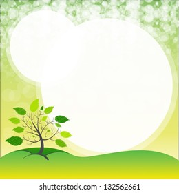 Illustration of an empty template with a plant