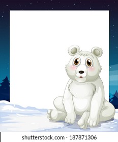 Ilustración de una plantilla vacía con un oso polar
