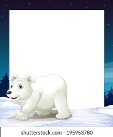 Illustration of an empty template with a polar bear