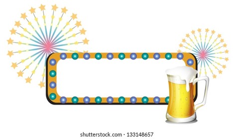 Illustration of an empty template with a series of lightbulbs on a white background