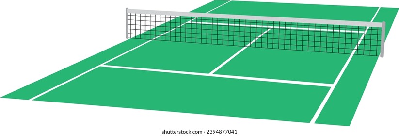 Illustration of an empty tennis court