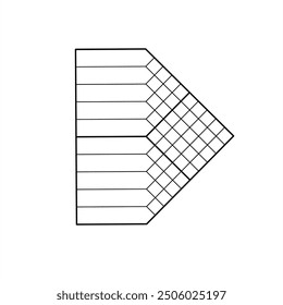 Blindmatrixdiagramm mit dünnen und dicken schwarzen Linien