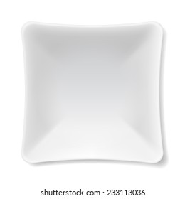 Illustration of empty white plate isolated on white background 