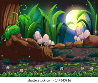 Illustration of an enchanted forest