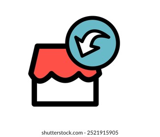 Illustration encouraging customers to visit the physical or online store