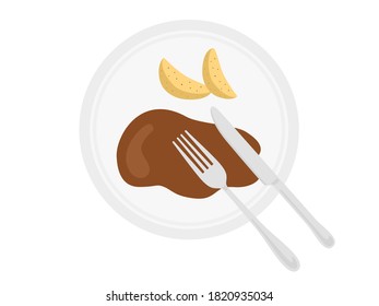 Illustration of the end of the meal of table manners.