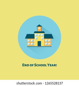 Illustration of End of School Year flat