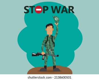 illustration of ending war and peace without conflict in the world. very suitable for article illustration pictures and poster design editors


