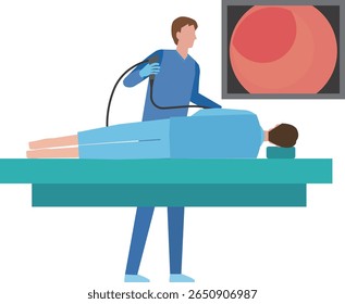 Illustration of an endoscopy of the stomach