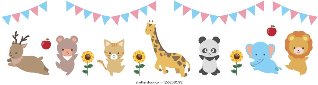 Illustration of an energetic and cute animal jumping