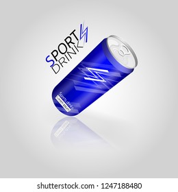 Illustration of energy drink cans in various forms isolated from the background.