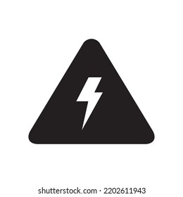 Ilustración del icono de energía en un triángulo, icono de estilo plano. Aislado sobre un fondo blanco.