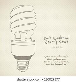 Illustration of energy saving bulbs, vector illustration