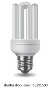Illustration of an energy saving compact fluorescent lightbulb