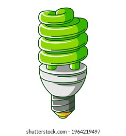 Illustration of energy saving light bulb. Ecology icon or green energy image for environment protection.