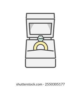 Illustration of an engagement ring in a box