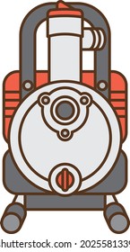 Illustration of an engine pump seen from the front