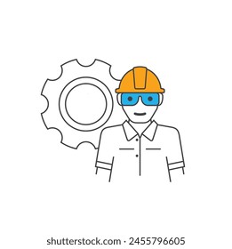 illustration of engineer, engineer icon, vector art.