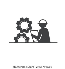 illustration of engineer, engineer icon, vector art.