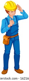 Illustration of an engineer on a white background