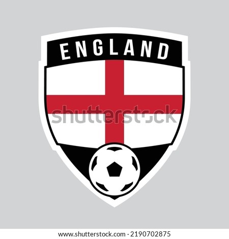 Illustration of England Shield Team Badge for Football Tournament Foto stock © 