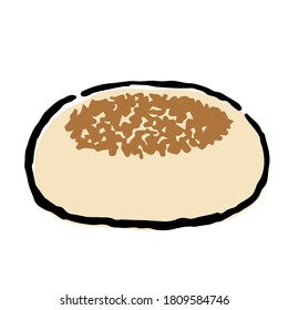 Illustration Of English Muffin: Illustration Like Hand Drawn Illustration With Ink And Brush