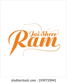 Illustration of English text- Jai Shree Ram, calligraphy Design For Happy Dusshera Festival and ram Navami, Ayodhya -Jai Sri ram