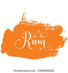 Illustration of English text- Jai Shree Ram, calligraphy Design For Happy Dusshera Festival and ram Navami, Ayodhya -Jai Sri ram