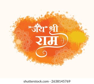 Illustration of English text- Jai Shree Ram, calligraphy Design For Happy Dusshera Festival and ram Navami, Ayodhya -Jai Sri ram