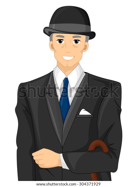 illustration-englishman-wearing-formal-attire-stock-vector-royalty